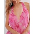 thumbnail image 6 of Women'S Y2K Stripe Print Spaghetti Strap Backless Loose Flowy Mini Dress Summer Club Party Beach Dress Pink L, 6 of 8