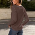 thumbnail image 3 of Mityle Women's Henley T-Shirts Trendy Casual Ribbed Tops Women Long Sleeve Loose Fit Tees, 3 of 4