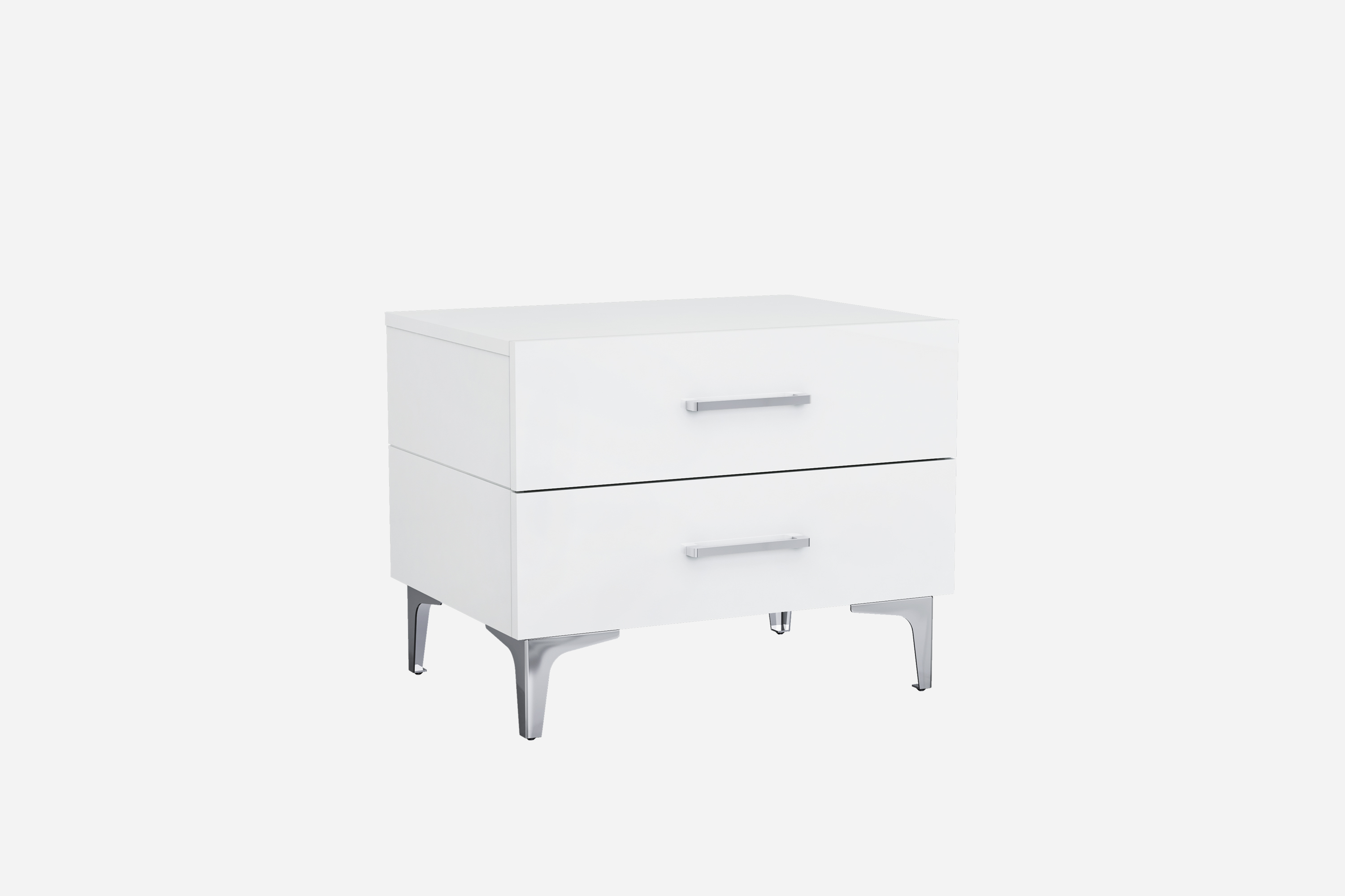 Whiteline Modern Living White Diva Contemporary High Gloss Nightstand