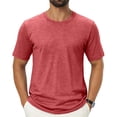 thumbnail image 2 of Men's Shirts Short Sleeve T-Shirt Casual Crew Neck Plain Tee Soft Moisture Wicking Basic Solid Color Summer Beach Tee Shirts, M, 2 of 6