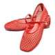 thumbnail image 4 of Zapatos planos Rihero de malla para mujer, cómodos, elegantes, rojos, talla 9, 4 of 6