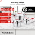 thumbnail image 3 of Bogner Batería De Cocina Acero Inoxidable 6 Piezas BCPS06SS, 3 of 9