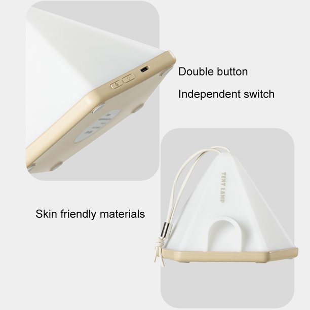Luz LED de atmósfera, batería de 1200Mah, carga USB, 6 modos de luz, colgable para tienda de campaña