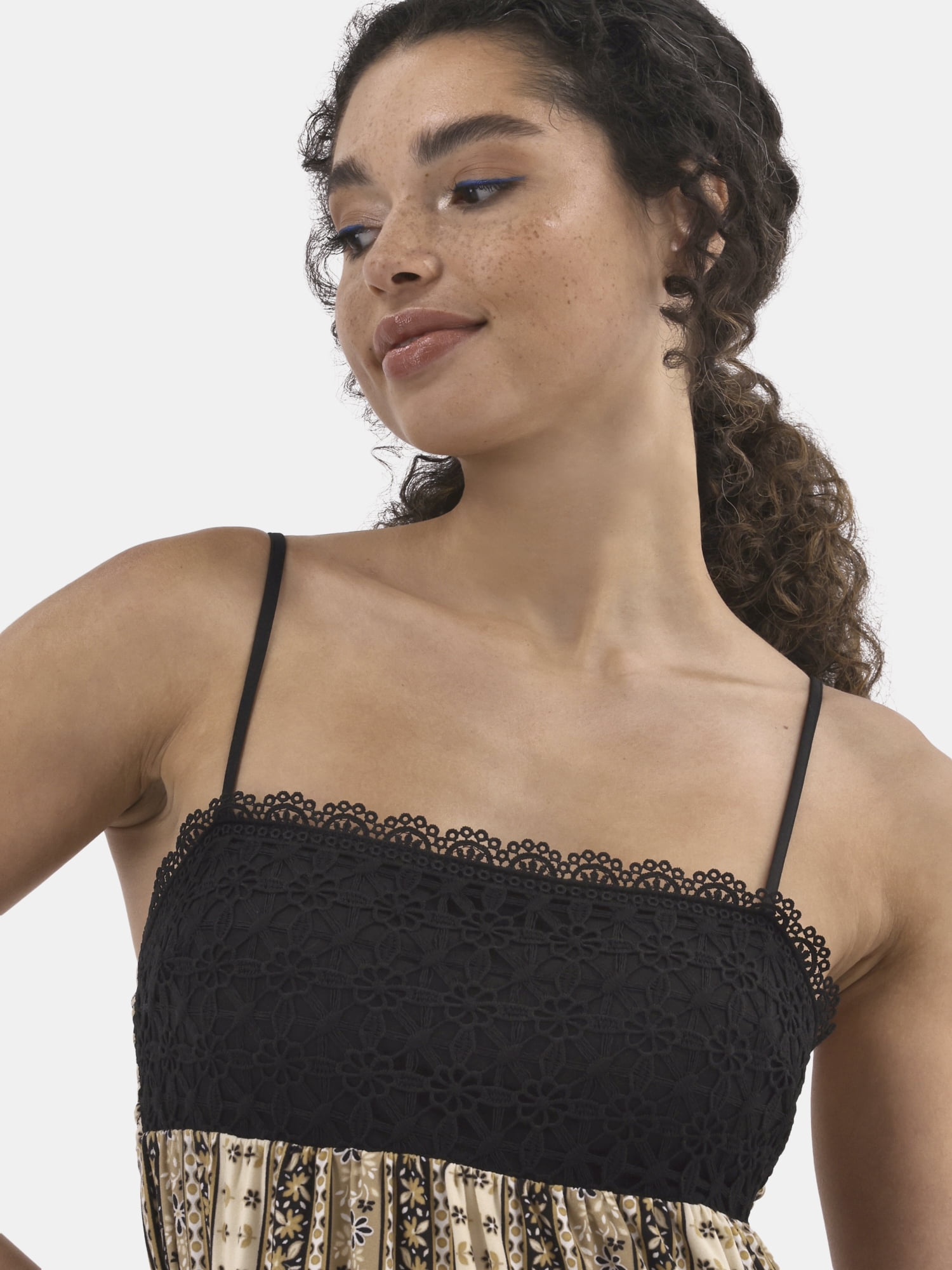 No Boundaries Crochet Lace Maxi Dress, Women's