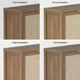 thumbnail image 7 of Surmoby 34.3" Rattan Sideboard Buffet Cabinet Set of 2, Boho Sideboard Storage Cabinet with Doors Farmhouse Kitchen Buffet Credenza, Liquor Cabinet Accent Cabinet,Natural Oak, 7 of 7