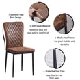 thumbnail image 4 of KEIVVAKN Suede Brown Dining Room Chairs Set of 8 Kitchen Chairs Eergonomic Upholstered Padded Seat Metal Frame High Back Armless, 4 of 8