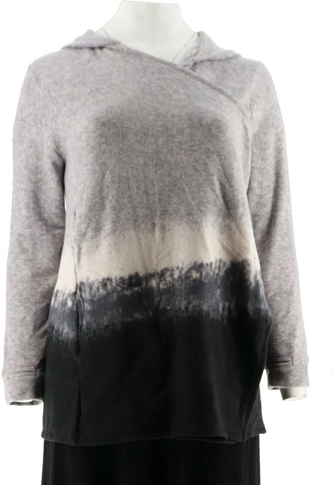 Cuddl Duds Fleecewear Stretch Long Wrap Black Color Size 1X