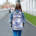 thumbnail image 6 of FORMRS Unisex Backpack Elementary School Travel Bookbag with Reflective Stripes, Blue Halloween, 6 of 7