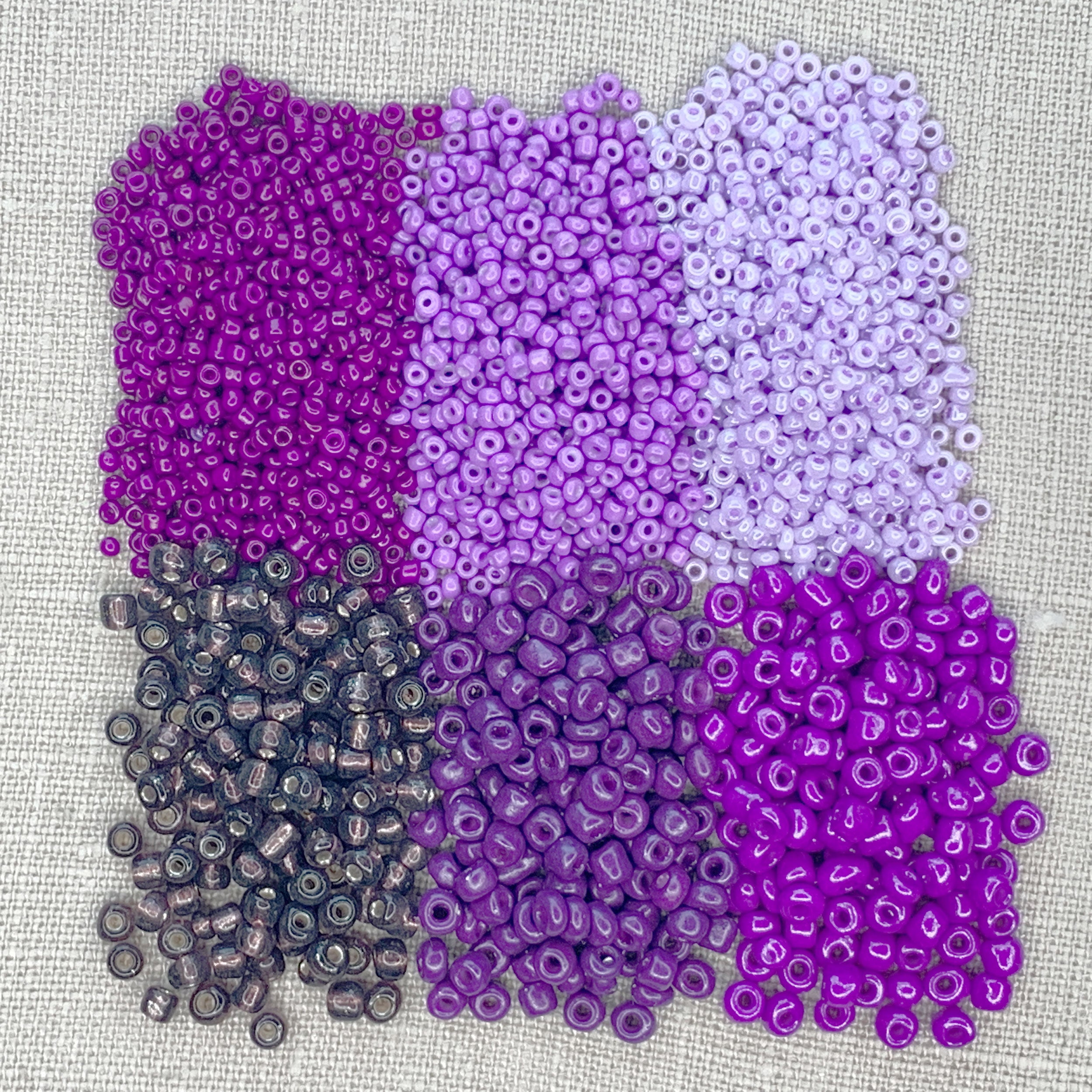 Mixed Seed Bead Assortment, Purple 60gm