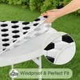 thumbnail image 5 of Black White Soccer Pattern Round Fitted Tablecloth with Elastic Edge,Dining Table Cover Waterproof,Outdoor Round Tablecloth for Camping,Dining,Indoor and Outdoor, 5 of 7