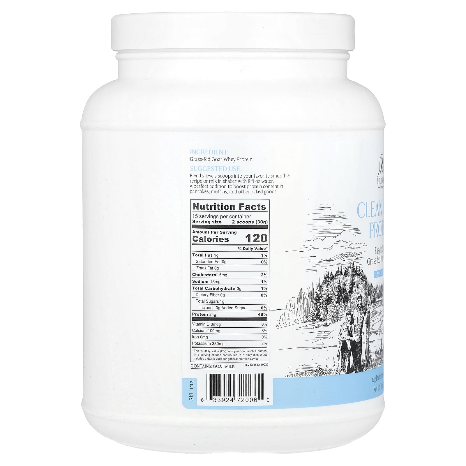 Mt. Capra Clean Whey Protein, Vanilla Bean, 16 oz (453 g)