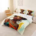 thumbnail image 3 of Castle Fairy Elegant Woman Wearing Headwrap Duvet Cover King,Watercolor Artwork King Bedding,White Cyan Pink,1 Duvet Cover and 2 Pillowcases, 3 of 6
