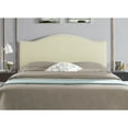thumbnail image 4 of Queen Size Upholstered Nail Trim Head Headboard, 12 Adjustable Positions, Wall Mounted Linen Fabric Headboard in Cream, 4 of 11