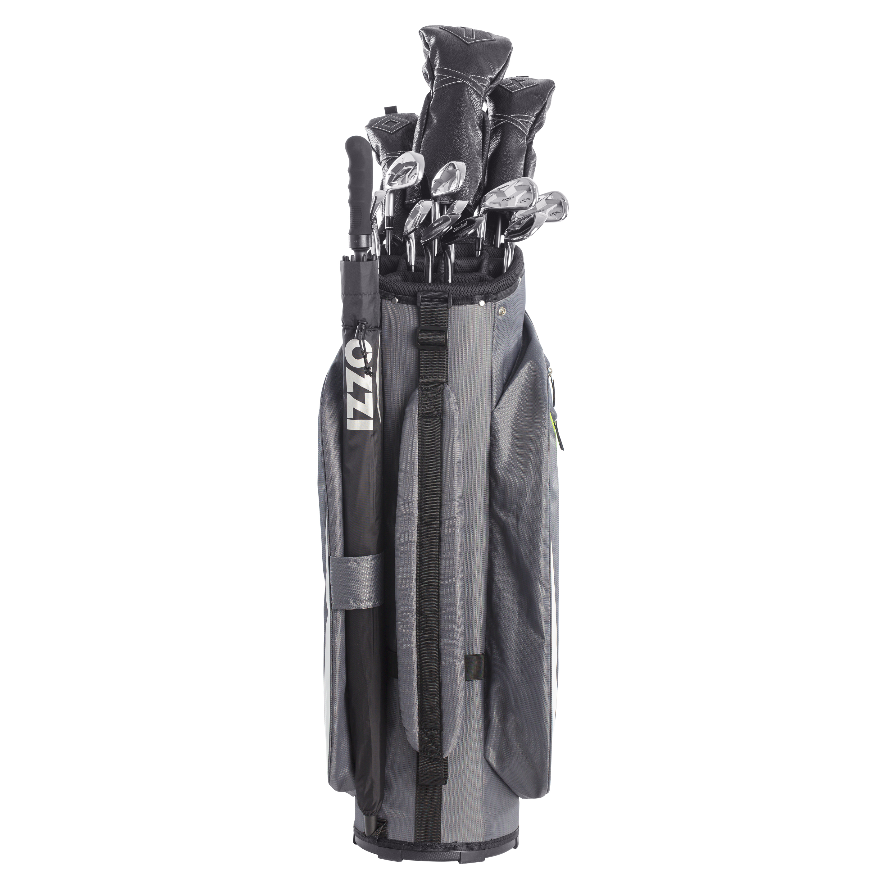 IZZO Golf Ultra-Lite Cart Bag, Gray/Lime photo 7