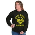 thumbnail image 4 of Make Music Not Enemies Cute Adorable Women Plus Size Crewneck Sweatshirt Brisco Brands 2X, 4 of 5