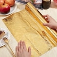 thumbnail image 3 of 10.9 Yards Embossed Floral Kitchen Wallpaper 15.6 Inch Peel and Stick Wallpaper Embossed Aluminum Golden Foil Backsplash Sticker Self Adhesive Contact Paper, 3 of 6