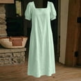 Avirosel Women's Casual Summer Midi Dress Solid Color Round Neck Loose ...