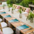 thumbnail image 3 of Teal Brown Cloth Napkins, Rustic Vintage Abstract Ombre Wooden Plank Washable and Reusable Dinner Napkins Set of 4, Table Napkin for Kitchen Party Birthday Wedding Hotel Housewarming 20"x20", 3 of 8