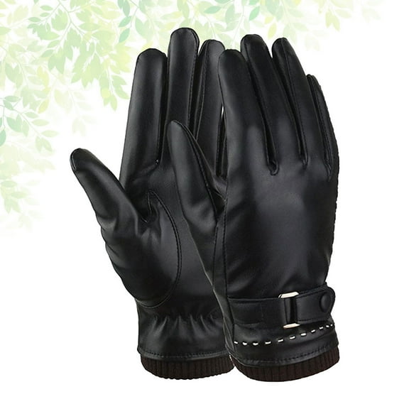 KAKOWELY Water-Proof Gloves For Women Pu Leather 1 Pair Snow Driving Winter Activities