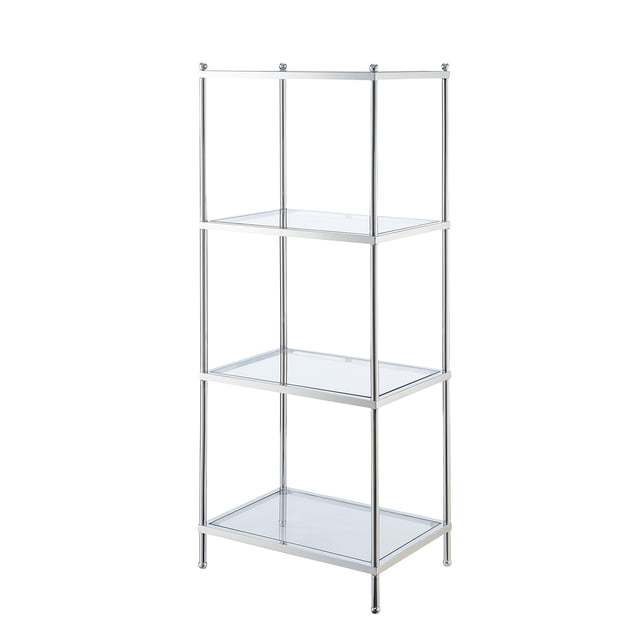 Convenience Concepts Royal Crest Four-Tier Tower/ Clear Glass with Chrome Metal
