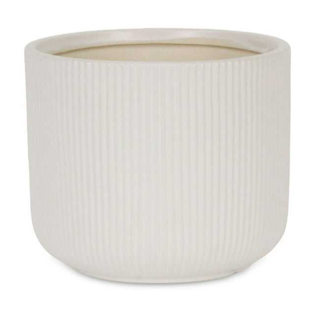 Maceta grande redonda de cerámica blanca Currula de Planter Cheung