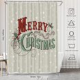 thumbnail image 5 of Red Christmas Christmas Merry Lettering Decor Shower Curtain Set,White Snowflake Polyester Shower Curtain for Shower Stall Bathroom Waterproof with 12 Hooks 72x72 Inch, 5 of 5