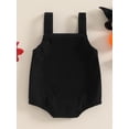 thumbnail image 3 of FEORJGP Infant Baby Girls Boys Halloween Overalls 0 3M 6M 9M 12M Toddler One-piece Rompers Sleeveless Buttons Jumpsuits Emoticon Pumpkin Print Straps ttle Girl Boy Fashion Cute Comfy Clothes, 3 of 6
