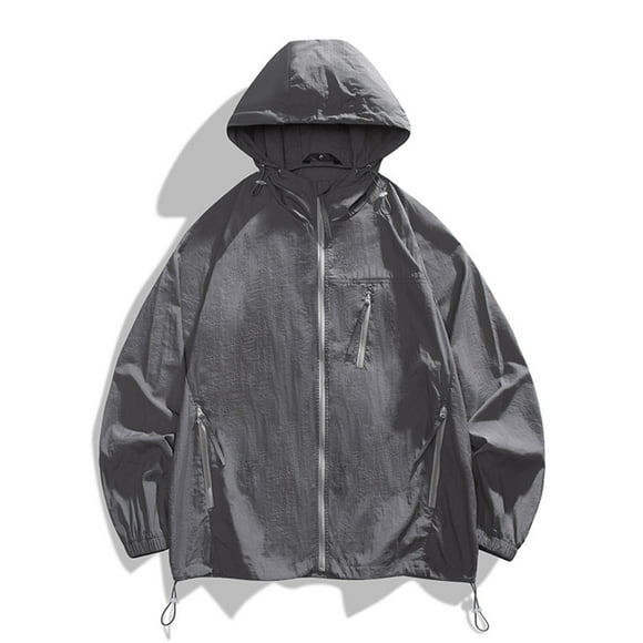 Veste Légère pour Hommes, Coupe-Vent de Randonnée Multi-Poches pour Extérieur, Manteau de Sport à Capuche Coupe Ample pour Escalade, Prêt pour les Outils, Usage Quotidien Décontracté
