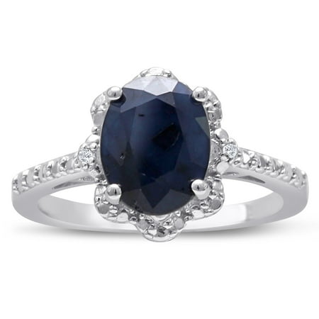- 2ct Oval Shape Floral Halo Sapphire and Diamond Ring Crafted In Solid Sterling Silver