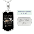 thumbnail image 2 of To My Wife  No Life Without Love Stainless Steel or 18k Gold Premium Swivel Dog Tag Keychain, 2 of 16