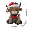 thumbnail image 2 of Highland Cow Christmas Figurine, Santa Hat Resin Tabletop Decoration, 1 Pack Hand Painted Cute Holiday Ornament, for Xmas Home Desktop Fireplace Shelf Party Festive Decor Gift, 2 of 5