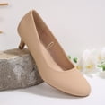 thumbnail image 2 of Rexoro Women's Classic Round Close Toe Pumps Slip On Low Thin Heel Heels Office Daily Dress Occasions Shoes, 2 of 7