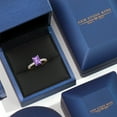 thumbnail image 5 of Gem Stone King 14K Two Tone Gold Purple Amethyst and Lab Grown Diamond Engagement Ring for Women | 3.22 Cttw | Emerald Cut 9X7MM | Gemstone February Birthstone | Size 9, 5 of 6