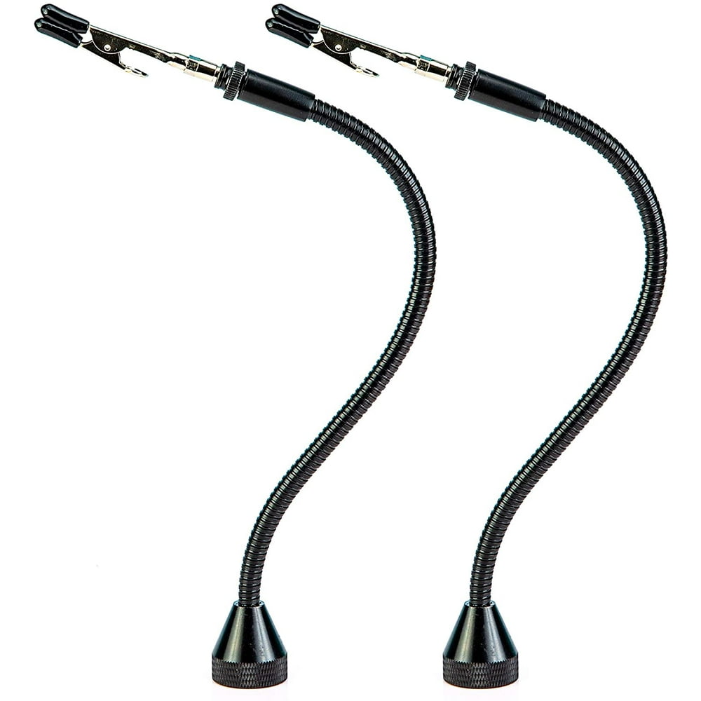 2 Pack Set Flexible Gooseneck Metal with Alligator Clips for