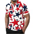 thumbnail image 1 of Top Casual Impreso de los Hombres, Camiseta de Cuello Redondo Botón de Manga Corta de Moda para Uso Al Aire Libre Y Diario, Camiseta de Invierno Cómoda, 1 of 8