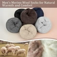 thumbnail image 2 of Men's 6/2 PairsMerino Wool Crew Socks Size 9-14 Thick Striped Thermal Socks for Winter Hiking & Daily Wear, 2 of 5