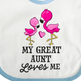 thumbnail image 4 of Inktastic My Great Aunt Loves Me with Two Flamingos Boys or Girls Baby Bib, 4 of 4