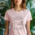thumbnail image 5 of Inspirational Tee with Circular Faith Over Fear Lettering Design, White, Size M, 5 of 6