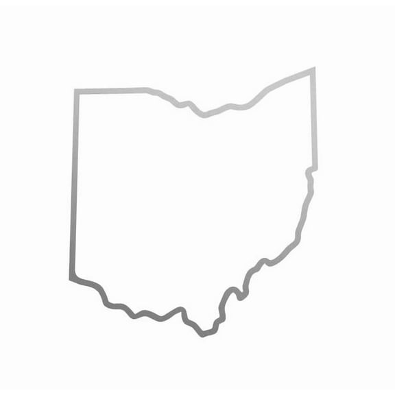 State Map Outline Ohio Vinyl Decal Sticker UV & Waterproof Bumper Window Laptop Automotive Water Bottle Gift accessories – SILVER 4.5"