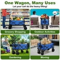 thumbnail image 4 of Firstness Collapsible Wagon Cart with Tabletop, 385 lbs Heavy Duty Utility Garden Wagon for Camping, Beach, Picnic, Sports, Shopping & Grocery, Blue, 4 of 10