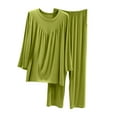 thumbnail image 2 of Wensltd Womens Long Sleeve Pajama Sets V-neck Pullover Top and Pants Casual Sleepwear Sets, 2 of 3