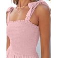 thumbnail image 4 of Vestido ZESICA boho de verano con volantes, largo maxi, rosa, XS, 4 of 8