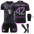 thumbnail image 1 of 2324 Camiseta de fútbol visitante del Bayern No. 9 Kane 10 Sane 25 Muller 3 Jin Minzai camiseta para niños y adultos transfronterizosCalcetines talla 42 + equipo de protección, 1 of 1