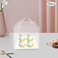 thumbnail image 2 of 50 Pcs Clear Cake Boxes Square Clear Cake Boxes Cake Carrier with Handle, 2 of 8