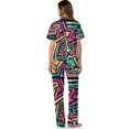 thumbnail image 3 of TSOVTHRID Geometric Arrow Pattern Print Pajama Set for Women Soft Pjs with Long Pants Button Down Sleepwear Soft Short Sleeve Nightwear Sets, Size 2XL, 3 of 7