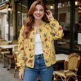 thumbnail image 2 of DISNIMO Bee Floral Printed Sweatshirts for Women Zip Up Jackets V Neck Outwear Long Sleeve Sweatshirt Jacket for Women, S, 2 of 7