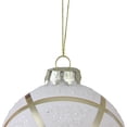 thumbnail image 2 of Northlight 4" Gilded Geometric Glass Ball Christmas Ornament - White, 2 of 3