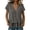 WRQT1-Gray, variant on Linen Tops for Women V Neck Button Short Sleeve Peplum Shirts Flowy Loose Fit Double Ruffle Hem Babydoll Top