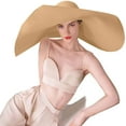 thumbnail image 4 of Sombrero de sol con flores y hojas anchas para mujer - Gorra de playa para despedida de soltera, ligera, transpirable y con protección UV, primavera-otoño, talla única, 4 of 4