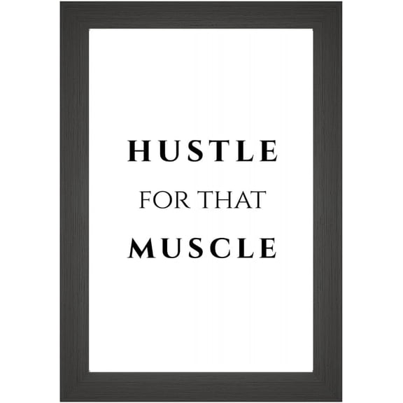 Gym Motivational Poster | Hustle for That Muscle Quote | 11x17 Unframed Wall Art Print | Fitness Decor & Gym Lover Gift